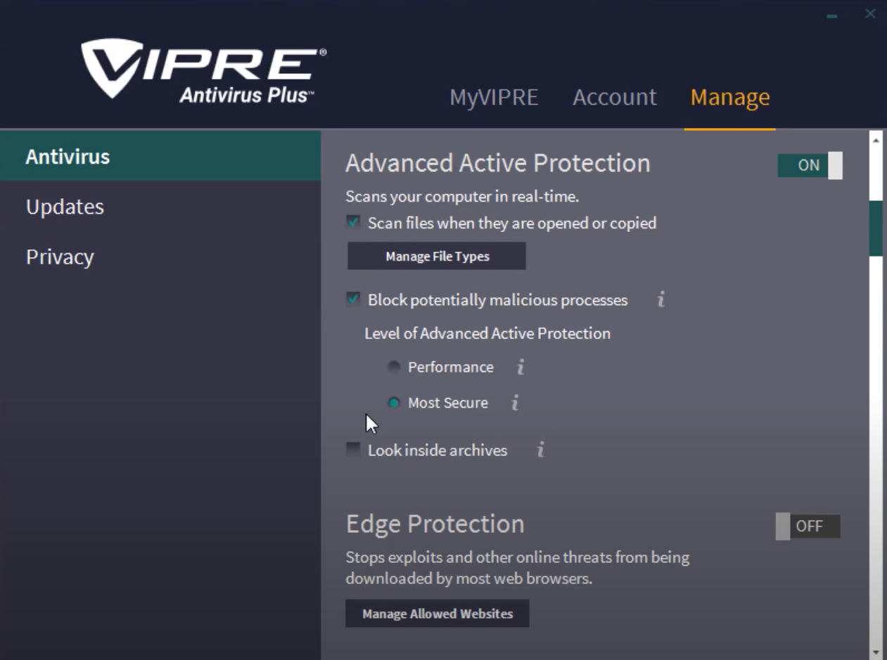screenshot of VIPRE Antivirus Plus